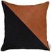 Set Of Two 18" X 18" Brown and Black Faux Leather Zippered Pillow