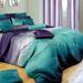 Sheet Set Queen Full Size Twilight Design Bedding Set Green Purple