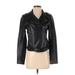 Treasure & Bond Leather Jacket: Short Black Print Jackets & Outerwear - Women's Size X-Small