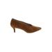 Loeffler Randall Heels: Slip On Kitten Heel Work Brown Solid Shoes - Women's Size 10 - Pointed Toe