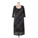 Connected Apparel Casual Dress - Sheath: Black Print Dresses - New - Women's Size 14