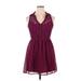 Speechless Casual Dress: Burgundy Hearts Dresses - Women's Size Large