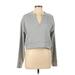 All The Ways Sweatshirt: Gray Marled Tops - Women's Size Large