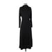 Massimo Dutti Cocktail Dress - Midi High Neck Long sleeves: Gray Print Dresses - Women's Size Small