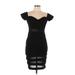 J for Justify Cocktail Dress - Bodycon: Black Dresses - Women's Size Large