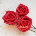 Roses artificielles en mousse PE de 7CM 50 pièces 13 couleurs rouge foncé pour Bouquet de