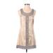 Kenar Casual Dress - Mini Scoop Neck Sleeveless: Tan Dresses - Women's Size Small