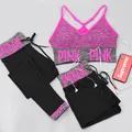 New Yoga Set tuta sportiva da donna lettera abbigliamento sportivo per donna Fitness reggiseno Push