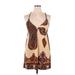 rue21 Casual Dress - Shift V-Neck Sleeveless: Tan Dresses - Women's Size Large