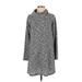 BCBGeneration Casual Dress - Sweater Dress Turtleneck Long sleeves: Gray Print Dresses - New - Women's Size X-Small