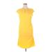 Vicky And Lucas Casual Dress - Shift: Yellow Solid Dresses - Women's Size X-Large