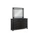 Benjara Berry 62 Inch Wide Dresser w/ Mirror, 9 Drawers, Floated Top, Black Wood in Black/Brown | 40 H x 62 W x 18.5 D in | Wayfair BM307272