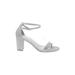 Dream Pairs Heels: Strappy Chunky Heel Formal Silver Shoes - Women's Size 8 - Open Toe