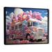 Design Art Pastel Ice Cream Truck Plastic in Pink | 34 H x 44 W x 1.5 D in | Wayfair FL121564-44-34-BK