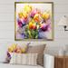 Design Art Herald Tulip Flowers I On Canvas Print Canvas, Cotton in Pink/Yellow | 30 H x 30 W x 1 D in | Wayfair FDP121670-30-30-GD