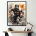 Design Art Patriot USA Football Player II On Canvas Print, Cotton in Gray/White | 44 H x 34 W x 1.5 D in | Wayfair FL117132-34-44-BK