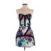 Keepsake Cocktail Dress - A-Line Open Neckline Sleeveless: Black Floral Dresses - Women's Size Small