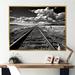 Design Art Black & White Train Tracks Photo, Cotton in Black/Gray | 24 H x 32 W x 1 D in | Wayfair FL120997-32-24-GD