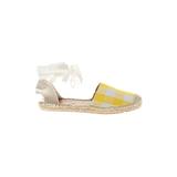 J.Crew Factory Store Flats: Slip On Wedge Boho Chic Yellow Print Shoes - Women's Size 8 1/2 - Open Toe