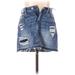 Hollister Denim Mini Skirt Mini: Blue Print Bottoms - Women's Size 23