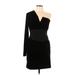 TFNC London Cocktail Dress - Party V-Neck Sleeveless: Black Solid Dresses - Women's Size 16