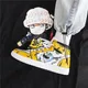 Baskets de skateboard pour hommes chaussures d'anime vertes hip-hop baskets hautes collégiens