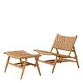 Eichholtz Laroc Teak Outdoor Armless Lounge Chair Wood in Brown/White | 30.91 H x 26.77 W x 35.04 D in | Wayfair 117381