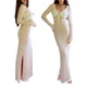 Robe Longue en Satin Vintage pour Femme Chic Col en V Dentelle Patchwork Slip Manches sulf