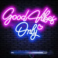 Good Vibes Only Neon Sign for Wall Decor LED Light for Bedroom 62 by USB with Dimmable Switch