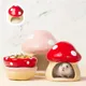2023 Cute Ceramic Mushroom House Pet Items Hamster Cage Small Pet Bowl For Rabbit Ferret Rat