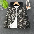 Boys Coat Winter Spring Long sleeved Hooded Camo Zipper Jackets for Children Casual Comfortable