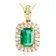 18k Yellow Gold Wedding Pendants Necklace for Women Natural Emerald Bohemia Valentine's Day Luxury
