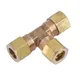 Fit 1/8" 3/16" 1/4" 5/16" 3/8" 1/2" 5/8" Tube Brass Tee 3 Ways Compression Union Fitting Water Gas