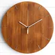 Round Wooden Wall Clock Modern Design Silent Non-Ticking Quartz Wood Wall Clock for Office Living