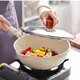 Thick Bottom Maifan Stone Wok Non-Stick Pans Frying Pan with Lid Household Wok Cooking Induction