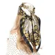 Black Gold Vintage Square Silk Scarves Women Head/Hair Scarf Hijab Multifunctional Bandana Cheveux
