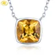 Natural Citrine Sterling Silver Pendants 1.9 Carats Yellow Crystal Women Classic Elegant Style Fine