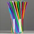 Flexible Party Disposable Plastic Drinking Straws - Assorted Colors 100PCS