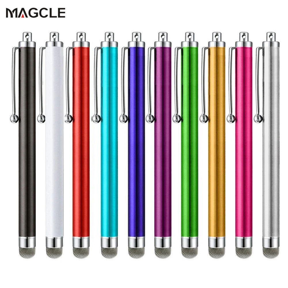 Universal Metal Mesh Micro Fiber Tip Touch Screen Stylus Pen for iPhone for Samsung Smart Phone Tablet PC Stylus Pen 10pcs/pack