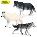 New High Quality Classic Savage Wild Wolves Animals Model Action Figures Baby Gray Wolf Wolfhound