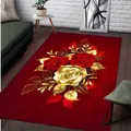 Red Roses Printing Carpet for Living Room Decor Sofa Table Large Area Rugs Bedroom Bedside Foot Pad