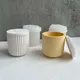 Round Stripe with Cover Bottle Silicone Molds DIY Cement Plaster Storage Jar Pottery Mould Concrete