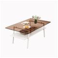 George Oliver Kotone Coffee Table Wood/Metal in White/Brown | 16.73 H x 38.58 W x 22.84 D in | Wayfair DD4C10FA2EA341959844AD3346F1566F