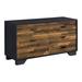 Millwood Pines Crantor 6 - Drawer 46.6" W Double Dresser in Black & Walnut Wood in Brown | 31.5 H x 46.6 W x 16.4 D in | Wayfair