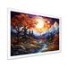 Millwood Pines Combination Peaks Of Tranquility I On Canvas Print Metal in Blue/Orange | 16 H x 32 W x 1 D in | Wayfair