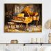 Winston Porter Black & Yellow Piano Jazzed Keys On Canvas Print Metal in Gray/Yellow | 16 H x 32 W x 1 D in | Wayfair