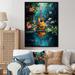 Winston Porter Tropical Guitar Music Euphonic II On Canvas Print Canvas, Cotton in Blue/Orange | 20 H x 12 W x 1 D in | Wayfair