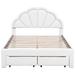 House of Hampton® Burlingame Upholstered Platform Storage Bed Upholstered in White | 45.1 H x 56.3 W x 78.1 D in | Wayfair