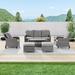 Red Barrel Studio® Rivanna 5 - Person Outdoor Seating Group w/ Cushions Metal in Gray | 33.5 H x 72.1 W x 30.3 D in | Wayfair