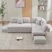 Latitude Run® 91.73" L-shaped Sofa Sectional Sofa Couch w/ 2 Stools & 2 Lumbar Pillows, Metal in Gray | 31.88 H x 91.73 W x 65.74 D in | Wayfair